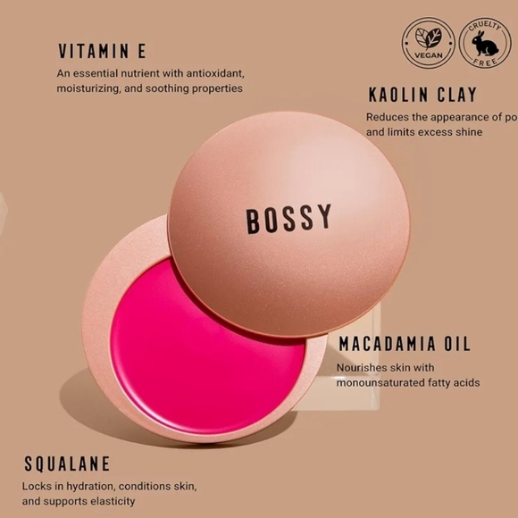 Bossy Cosmetics Buttery Blush: Grit (Bright Pink), NIB - Picture 3 of 7